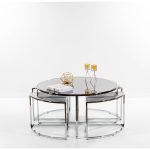 Pizza Orta Sehpa Krom